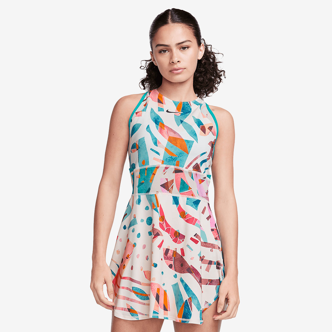 slim fit dress slacks Nike Womens Court Dri-FIT Slam Dress - Coconut Milk/Teal Nebula/Black