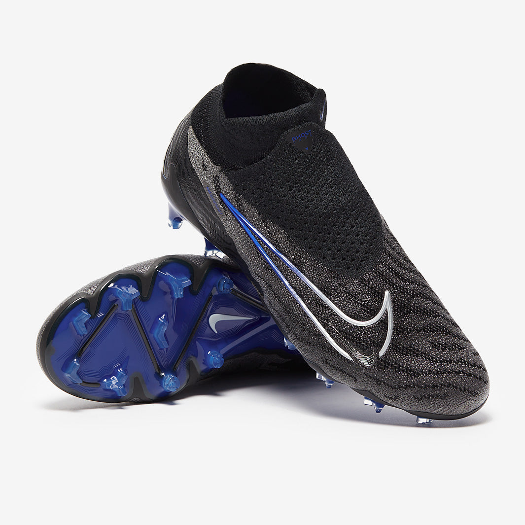シューズ NIKE PHANTOM GX ELITE DF FG Nike Phantom GX Elite DF FG - Black/Chrome/Hyper Royal - Mens Cleats
