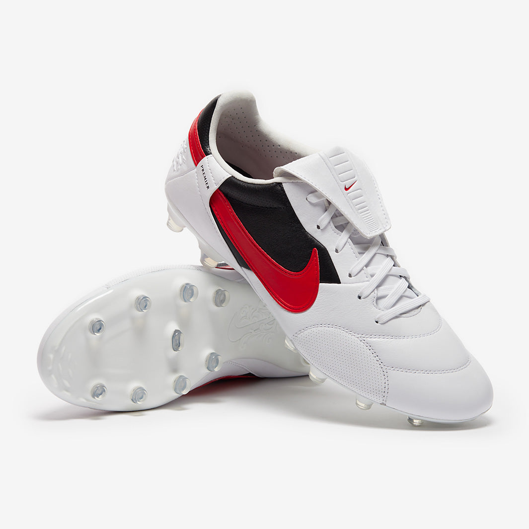 Nike The Premier III FG - White/University Red/Black - Mens Boots