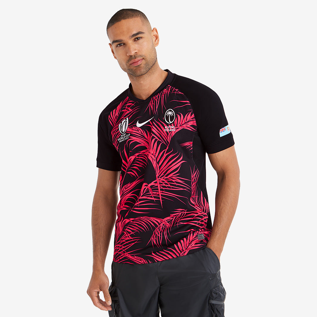 Nike Fiji RWC23 Stadium Away Shirt - Black - Mens Replica