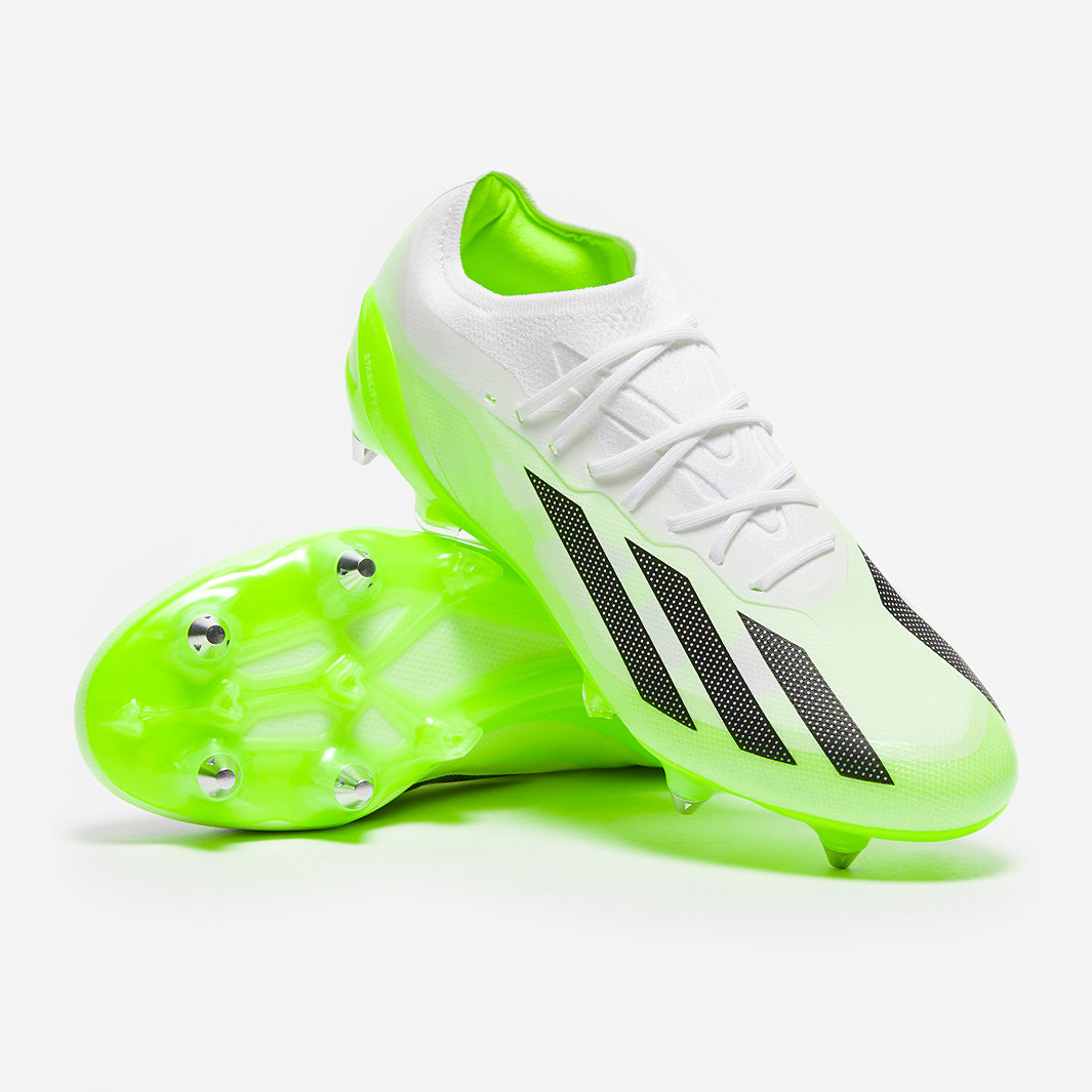 adidas Xシリーズ サッカーシューズ ホワイト/ライム adidas X Crazyfast.1 SG - White/Core Black/Lucid Lemon - Mens Boots
