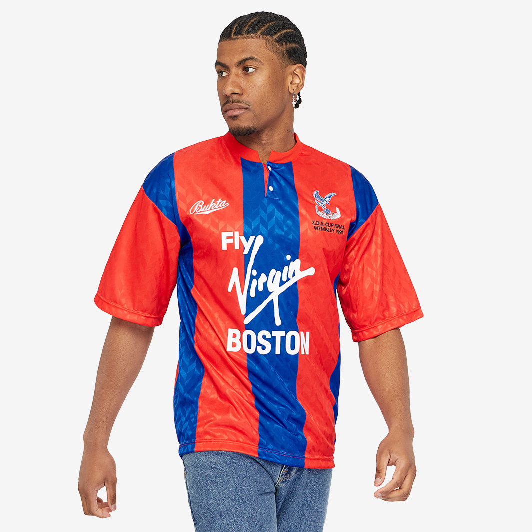 Score Draw Crystal Palace 1991 ZDS Final Bukta Shirt - Red/Blue