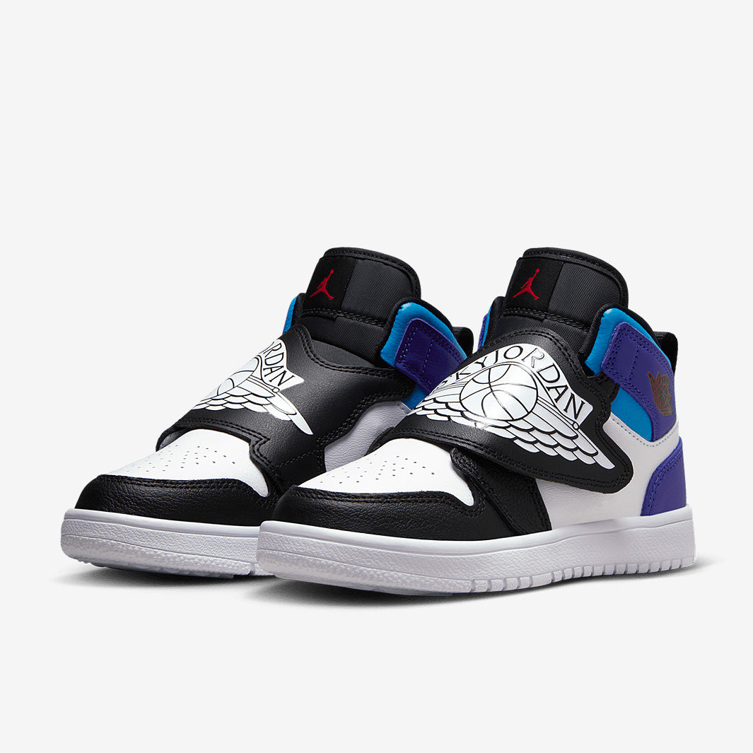Sky Jordan 1 Younger Kids (PS) - White/True Red/Black/Bright