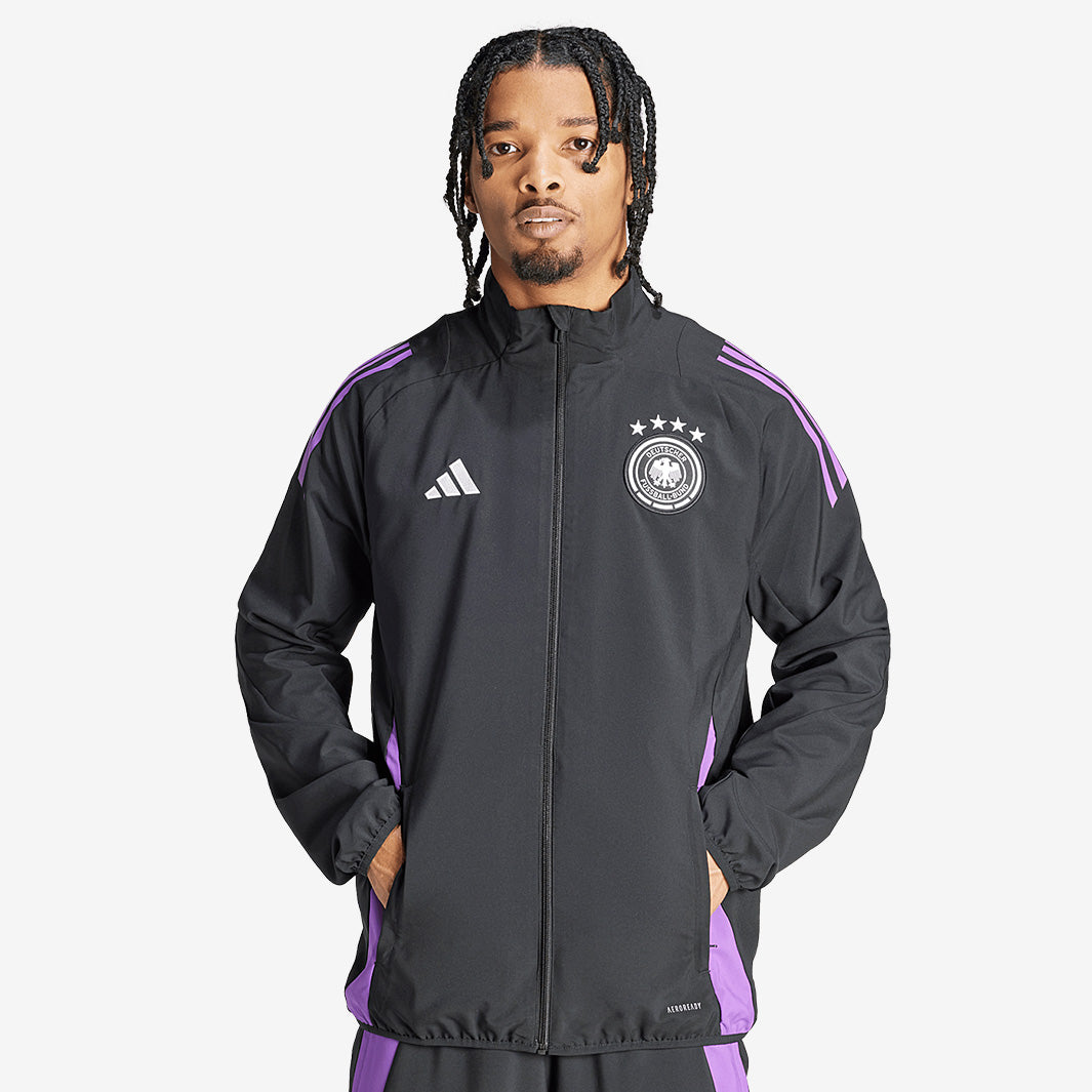adidas Germany 2024 Pre-Match Jacket - Black - Mens Replica