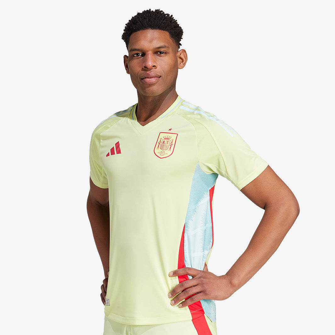 adidas Spain 2024 Authentic Away Shirt - Pulse Yellow/Halo Mint