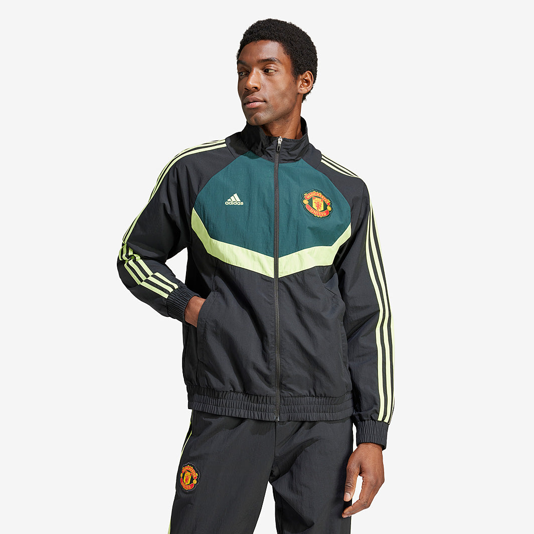adidas Manchester United 23/24 Woven Track Top - Black/Green Night