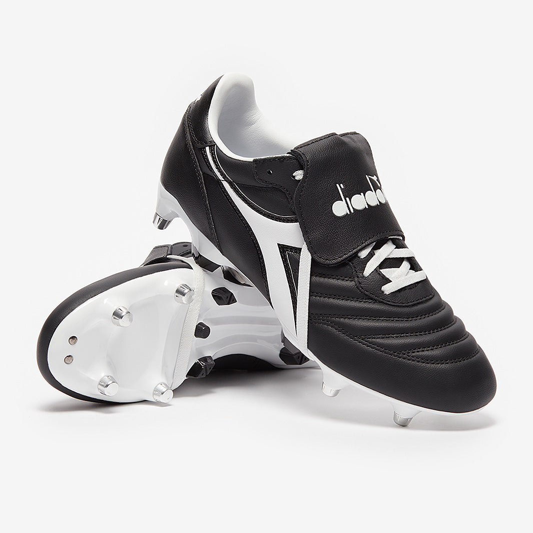 シューズ diadora brasil SC Diadora Brasil Classico Leather SG - Black/White - Adult Boots