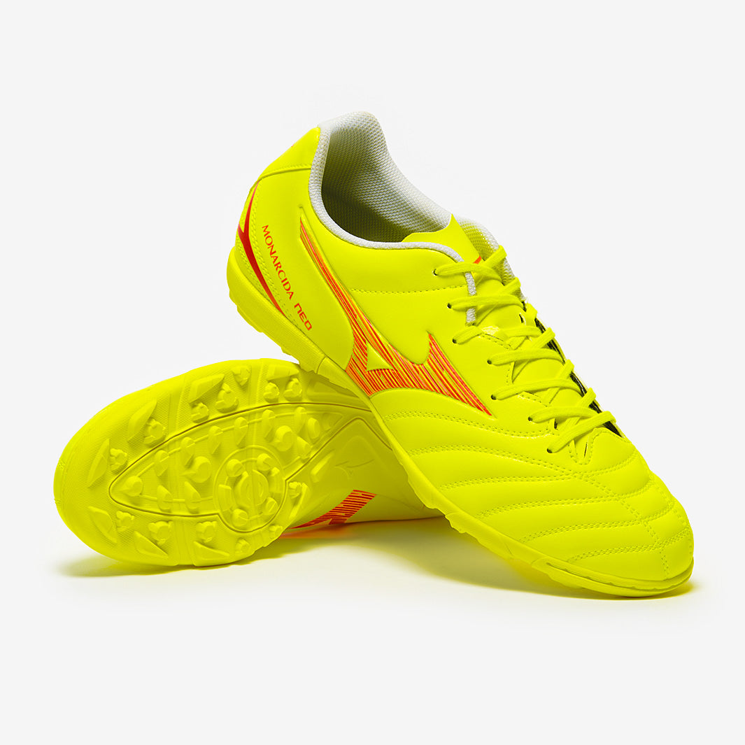 Mizunio Monarcida Neo III Select Turf - Safety Yellow/Fiery Coral