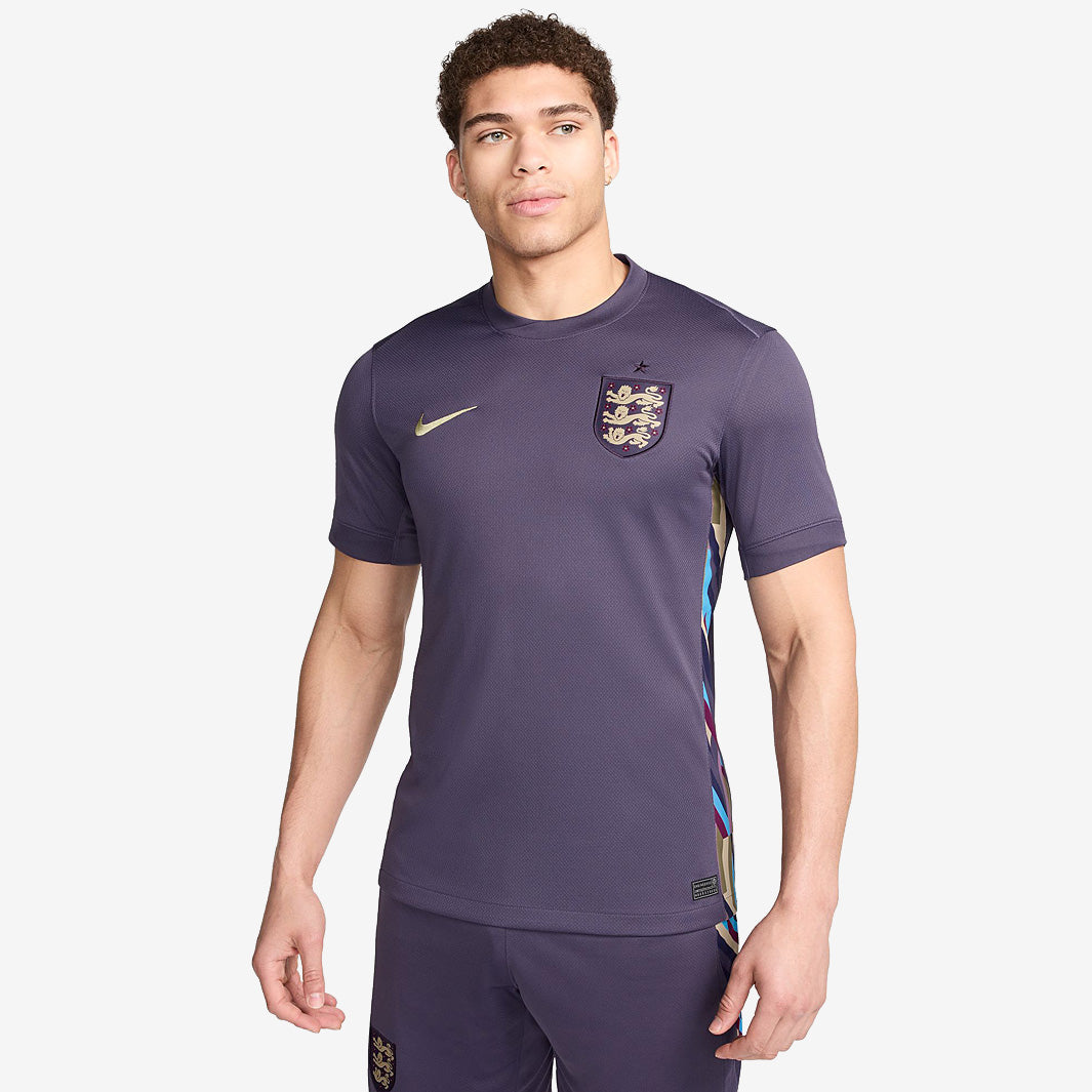 希少 NIKE England 2024 Away football Nike England 2024 Dri-FIT Stadium SS Away Shirt - Dark Raisin