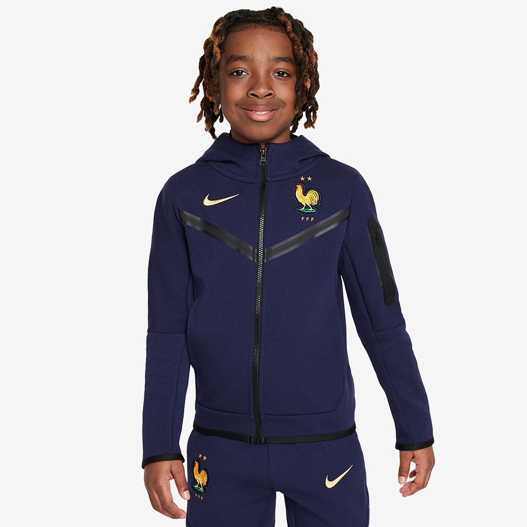 Nike France 2024 Kids NSW Tech Fleece FZ Jacket - Blackened Blue