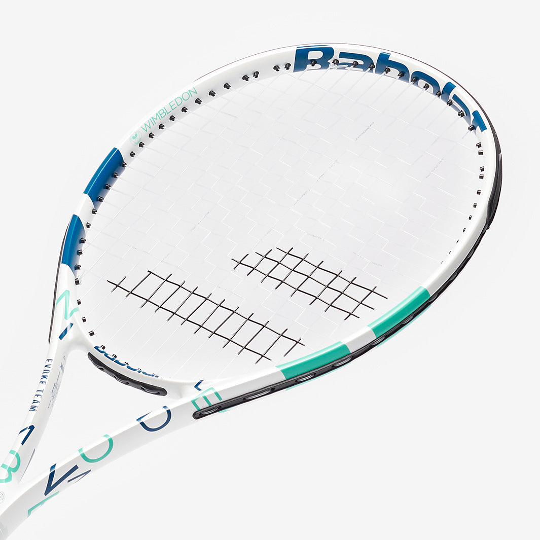 Babolat Evoke 102 Wimbledon - White/Blue/Turquoise - Mens Rackets