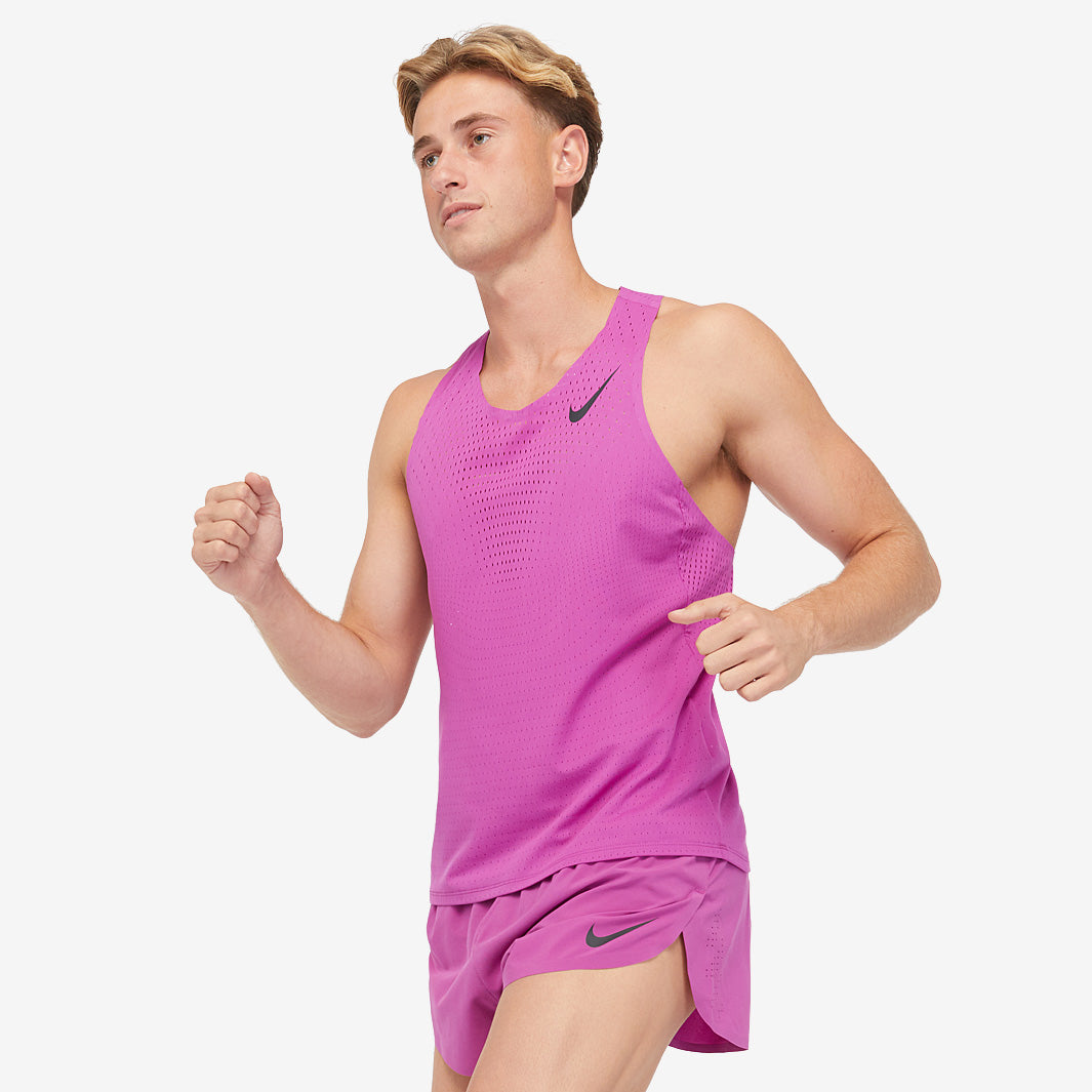 Nike Dri-FIT ADV Aeroswift Singlet - Hot Fuchsia/Black - Mens Clothing