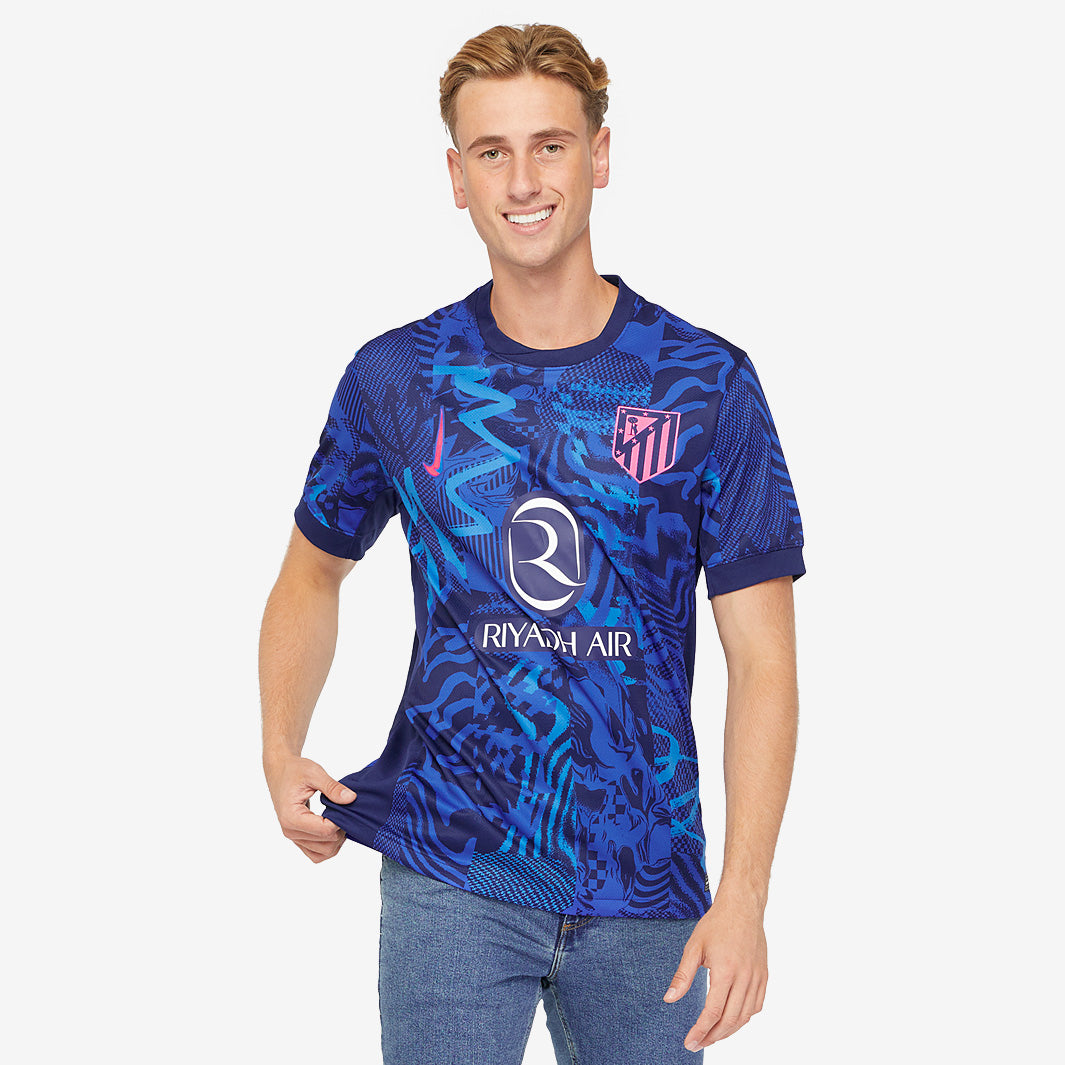 Nike Atletico Madrid 24/25 Dri-FIT SS Stadium Third Shirt - Blue Void/Pink  Glow - Mens Replica