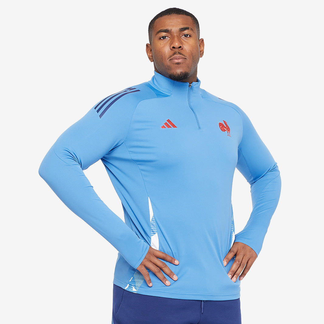 adidas France 24/25 1/4 Zip Track Top - Focus Blue - Mens Replica