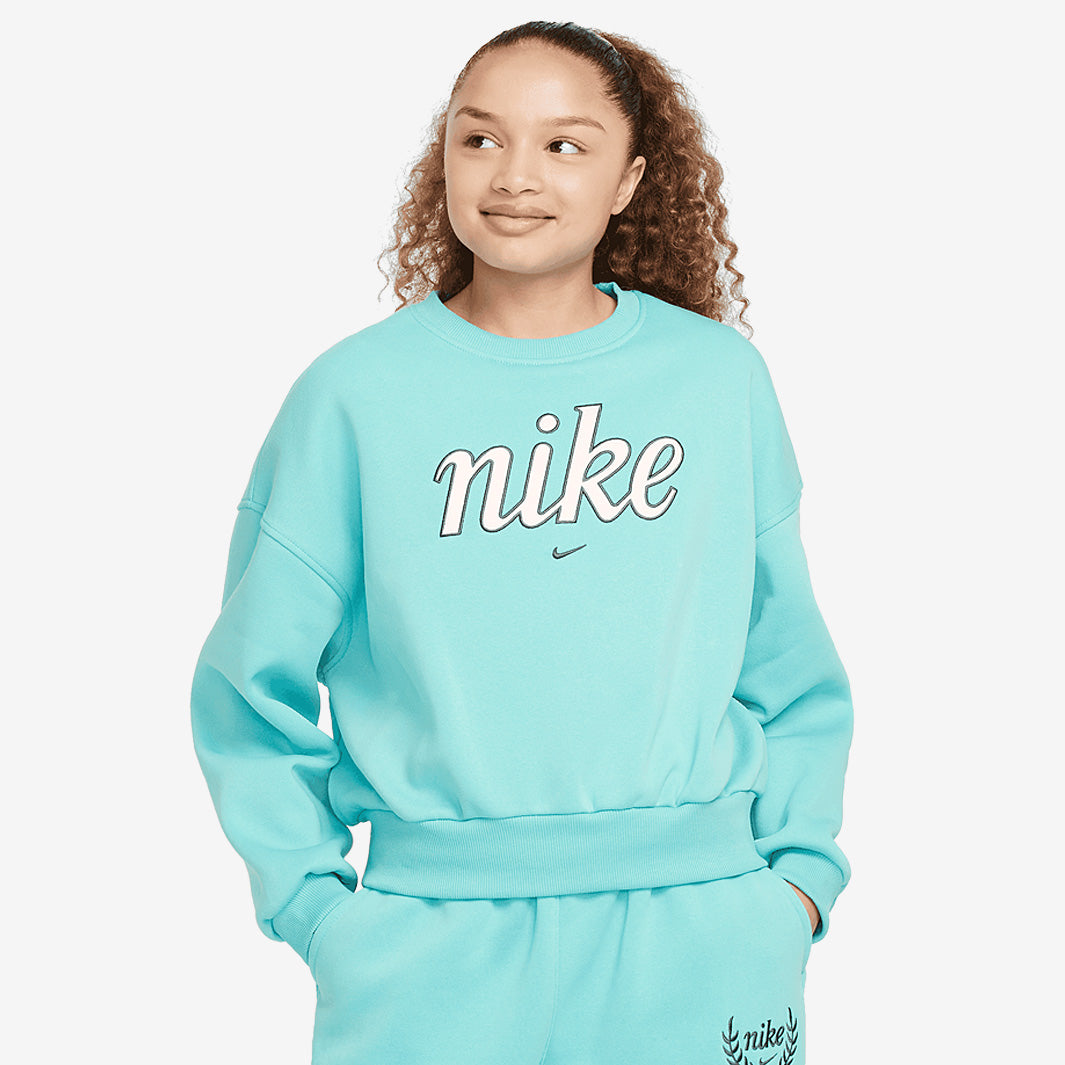 Nike Sportswear Older Girls Club Fleece Crewneck Sweatshirt (8-15Y) - Green  Frost/Vintage Green - Tops - Older Girls Clothing