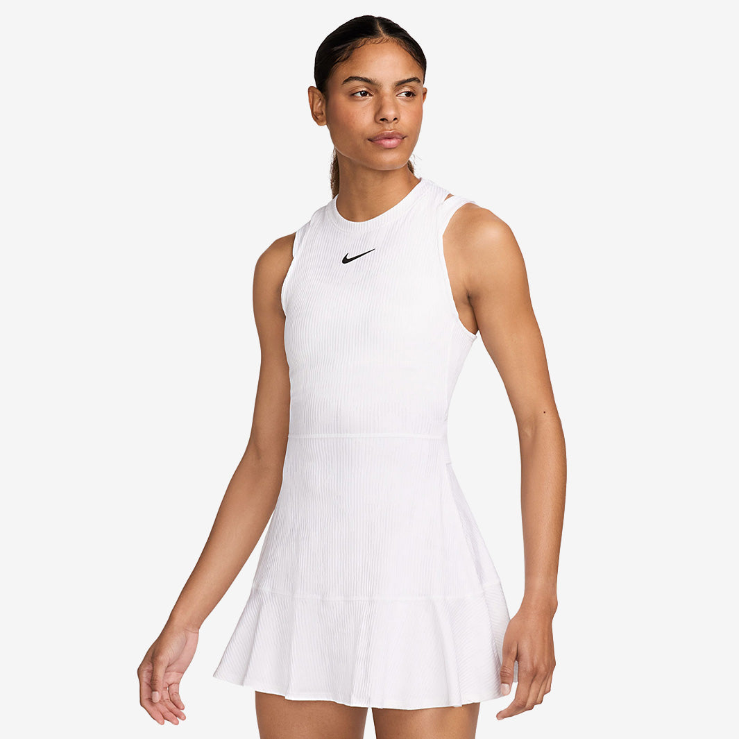 Nike Womens Court Slam Dri-FIT Dress - White/Black - Womens Clothing