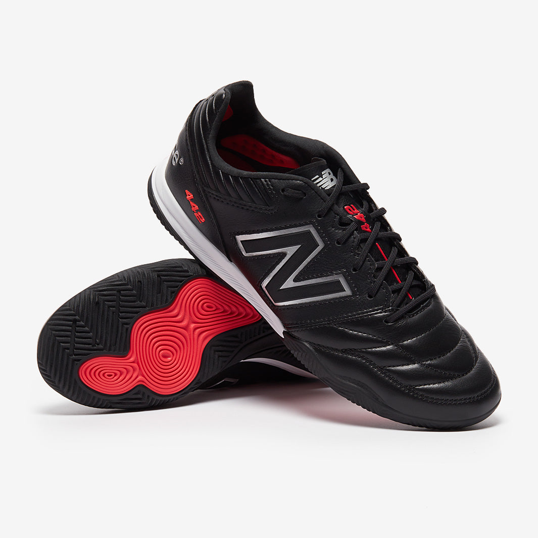 New Balance 442 V2 Pro Indoor - Black/Silver - Adult Boots