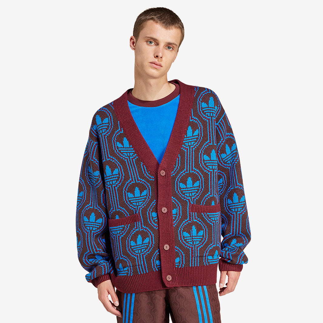 adidas Originals Knit Cardigan - Shadow Red/Blue - Tops - Mens adidas Originals Knit Cardigan - Shadow Red/Blue - Tops - Mens