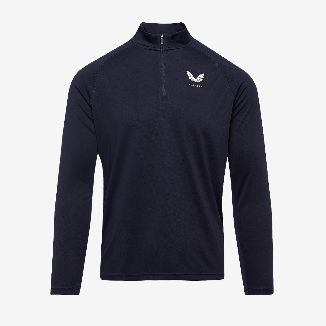 Castore 1/4 Zip Long Sleeve Top - Midnight Navy - Mens Clothing
