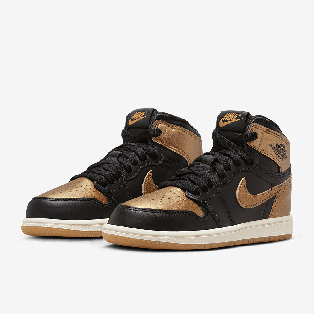 Jordan 1 Retro High OG Youger Kids (PS) - Black/Metallic Gold/Sail