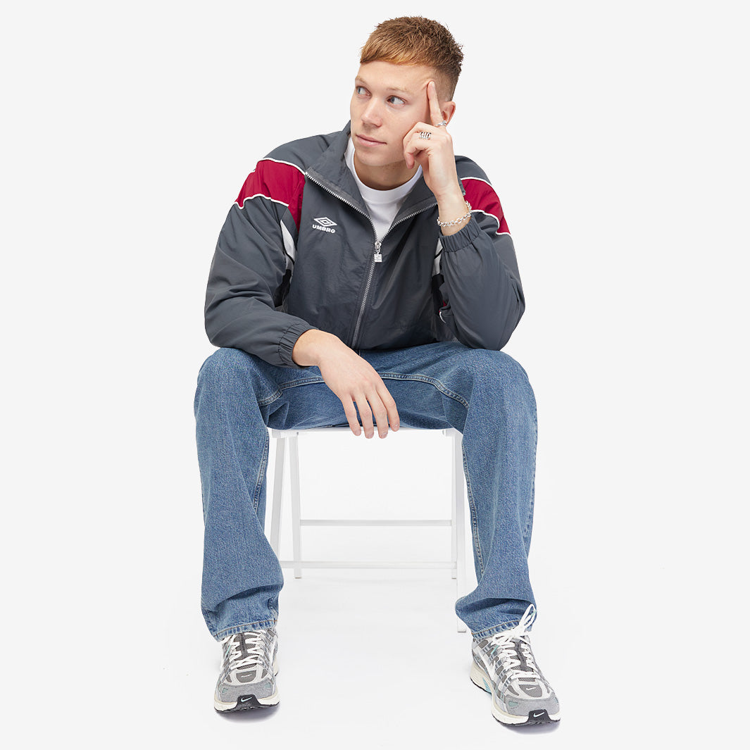Umbro Relaxed Track Jacket - Iron Gate/Red Dahlia/Brilliant/White