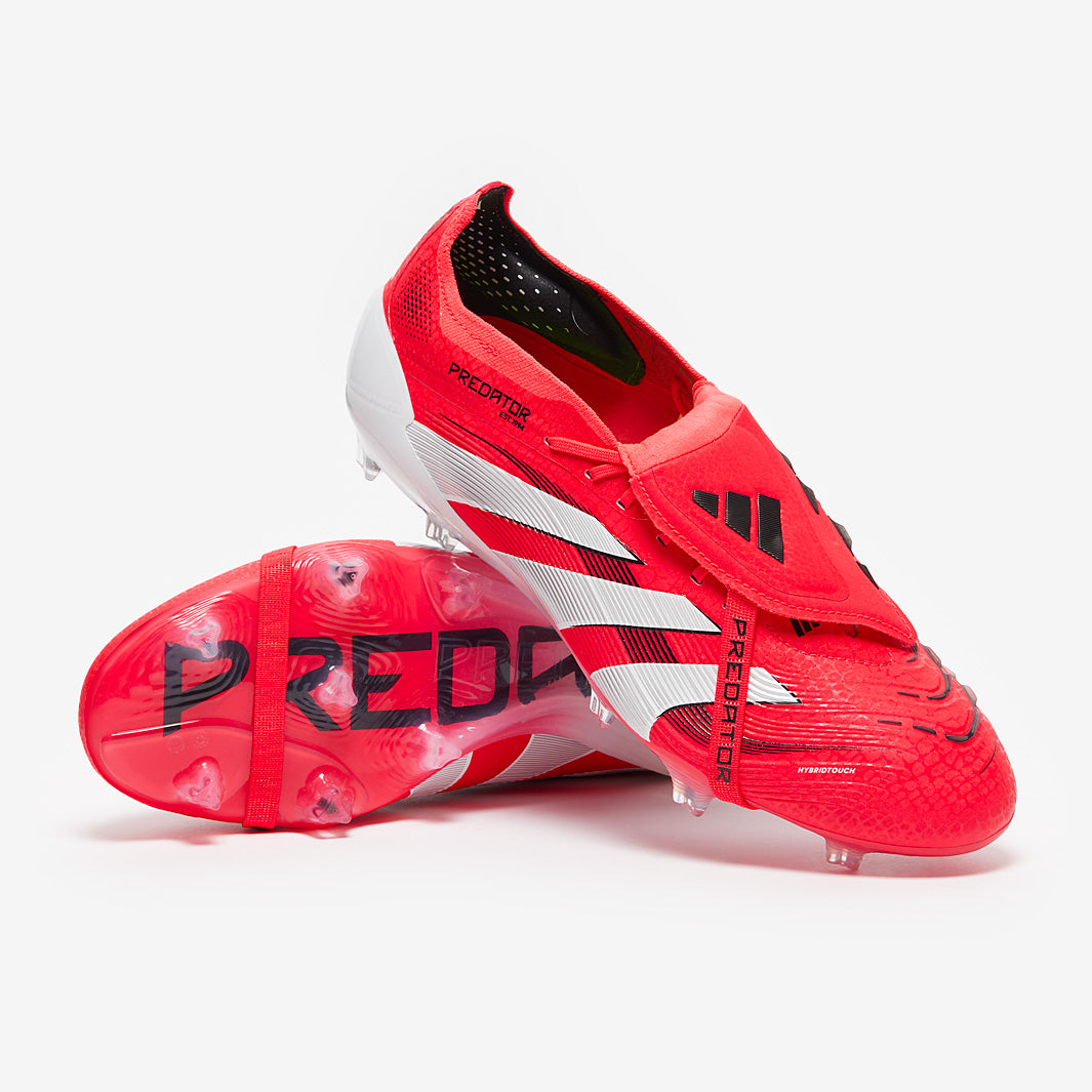 adidas Predator レッド サッカーシューズ adidas Predator Elite Fold-Over Tongue Firm Ground Boots - Red