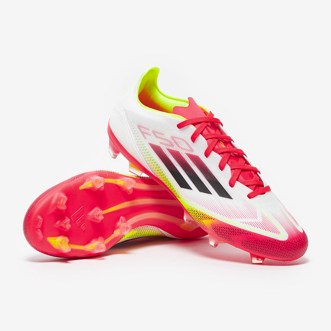 adidas F50 Pro Firm Ground - White/Black/Solar Yellow - Adult Boots