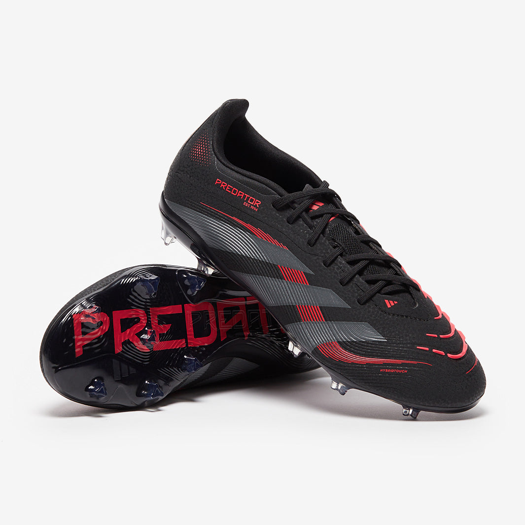  Predator サッカーシューズ ブラック/レッド adidas Kids Predator Elite Firm Ground - Black/Grey Four/Lucid Red