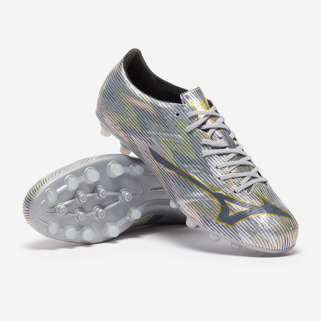 Mizuno Alpha II Elite AG - Galaxy Silver/Gold/Gold - Adult Boots