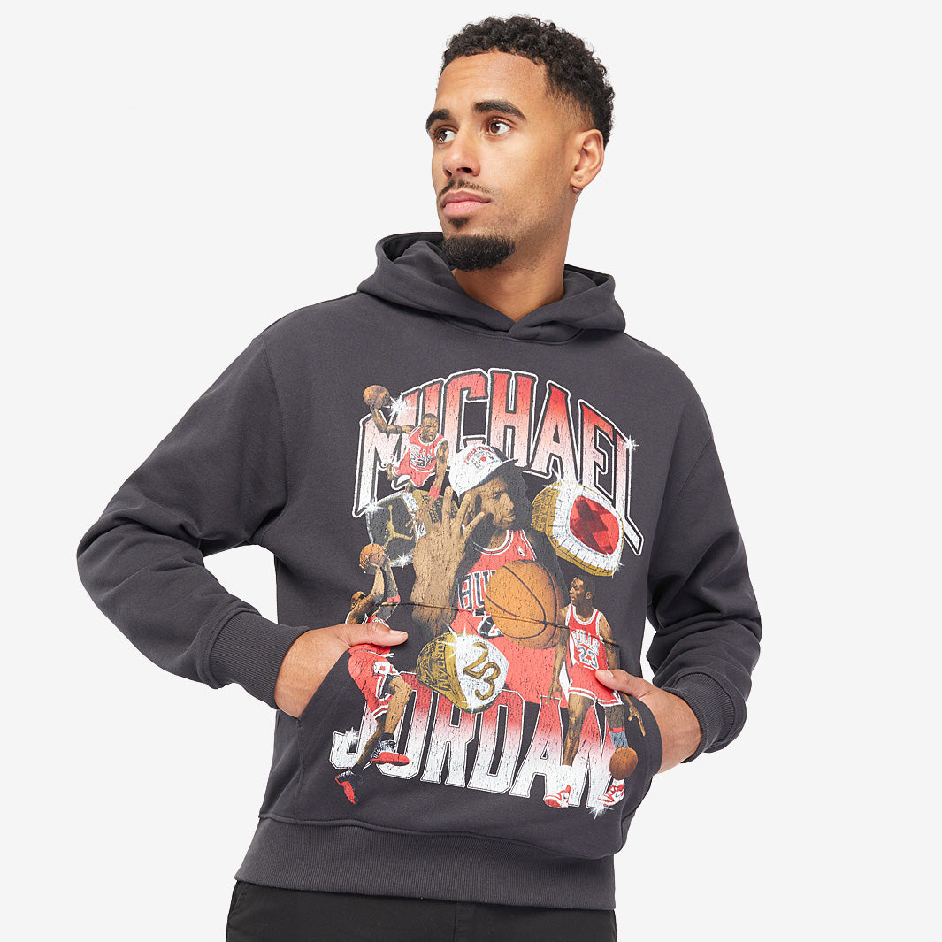 Jordan Flight Fleece Graphic Pullover Hoodie - Off Noir - Mens