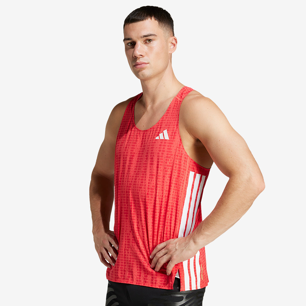  ADIZERO PRO シングレット　上下 adidas adizero Singlet - Semi Lucid Red/Pure Ruby - Mens Clothing