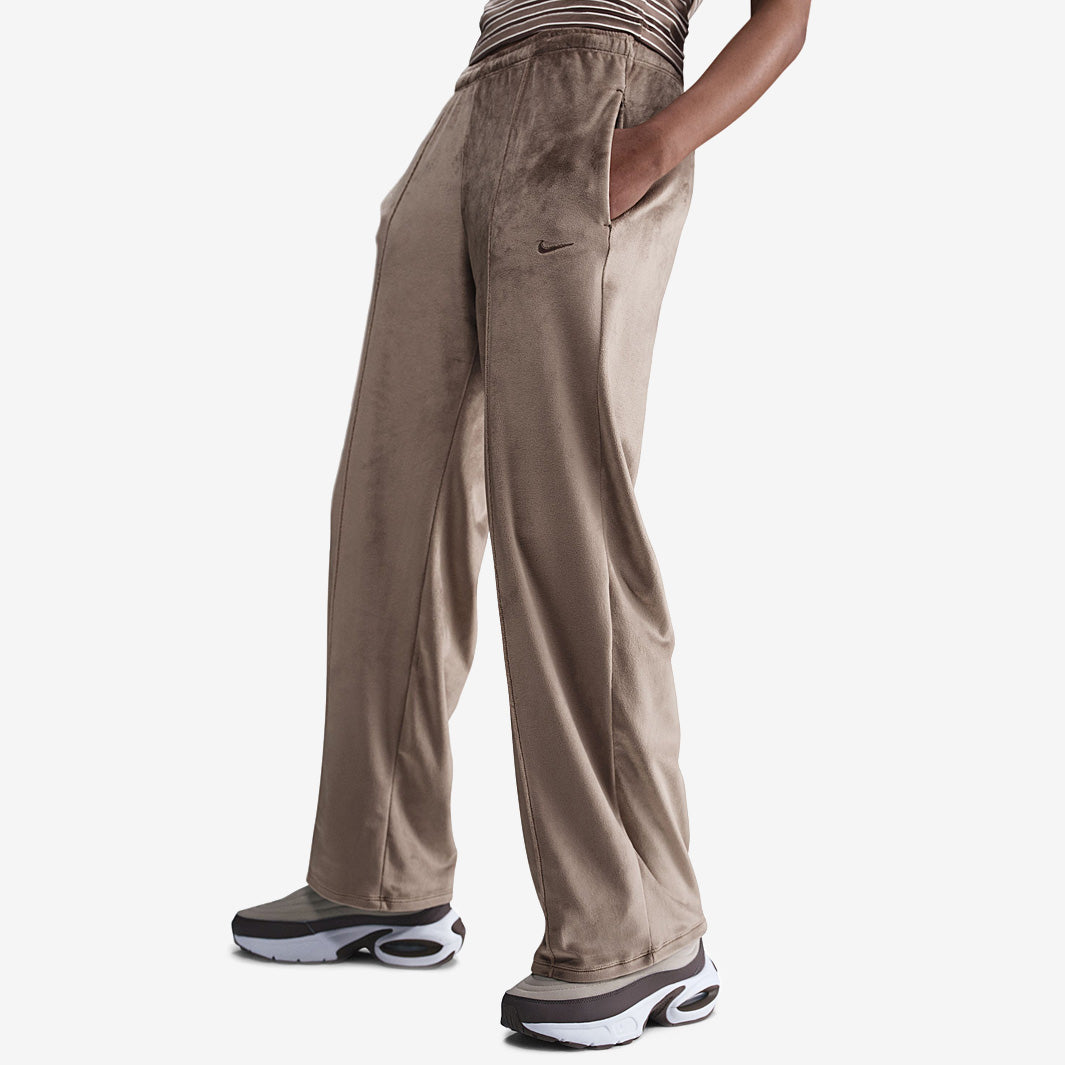 Nike Sportswear Womens Chill Knit Mid-Rise Velour Pants - Mink