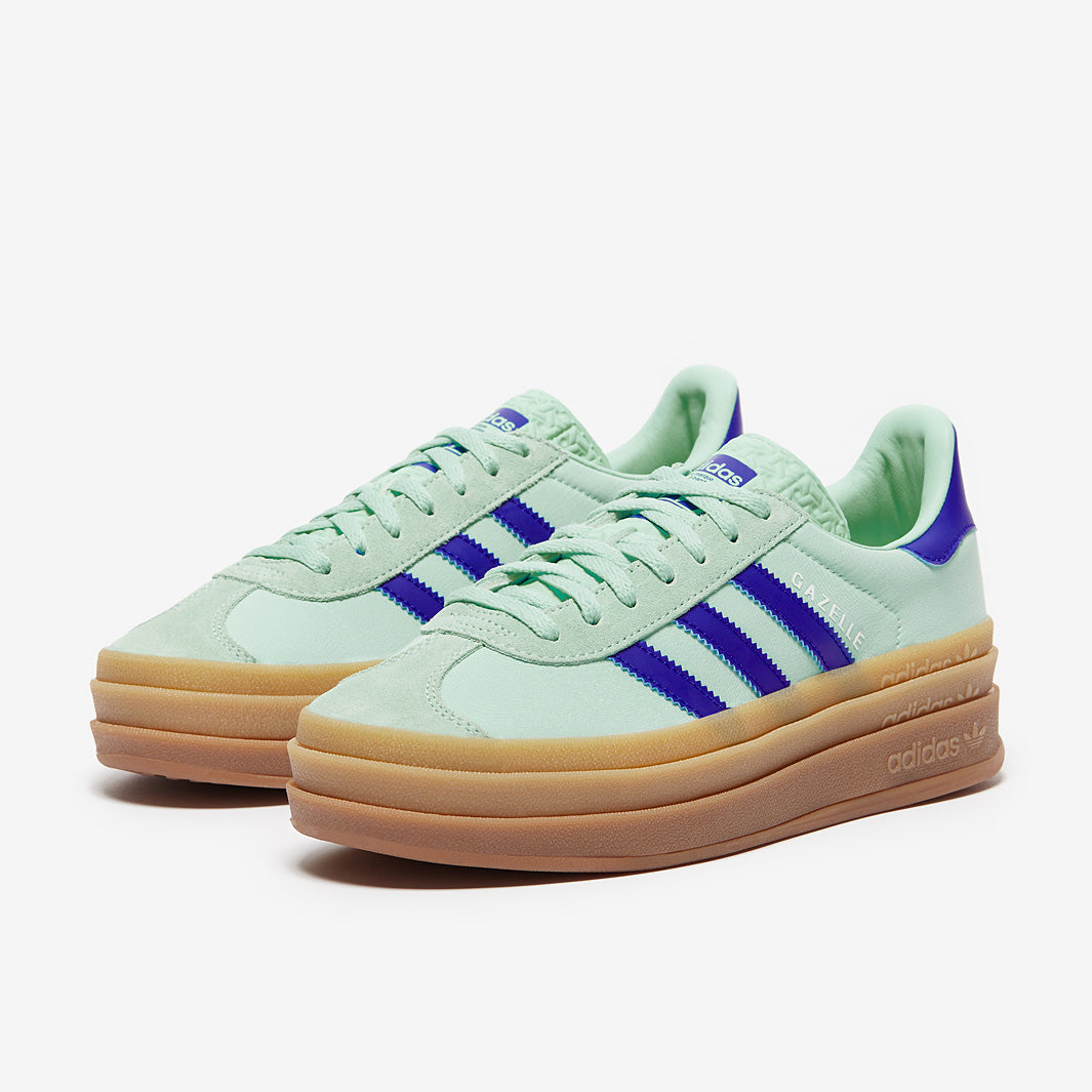 adidas gazelle silver green womens Women's adidas Gazelle Bold Clear Mint/Lucid Blue/Gold Metallic / 7
