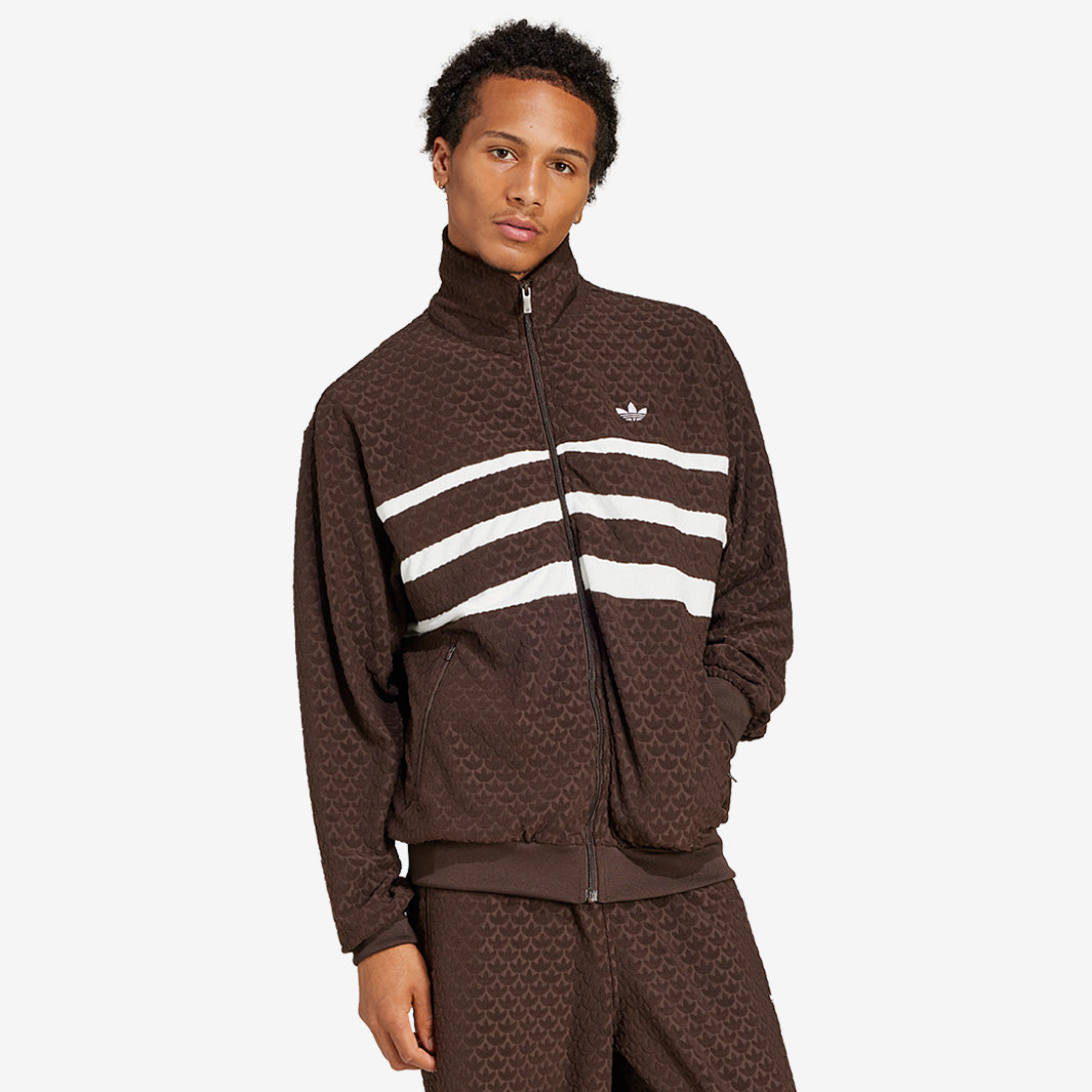 トップス adidas monogram track jacket y2k brown adidas Originals Monogram Track Top - Dark Brown - Tops - Mens