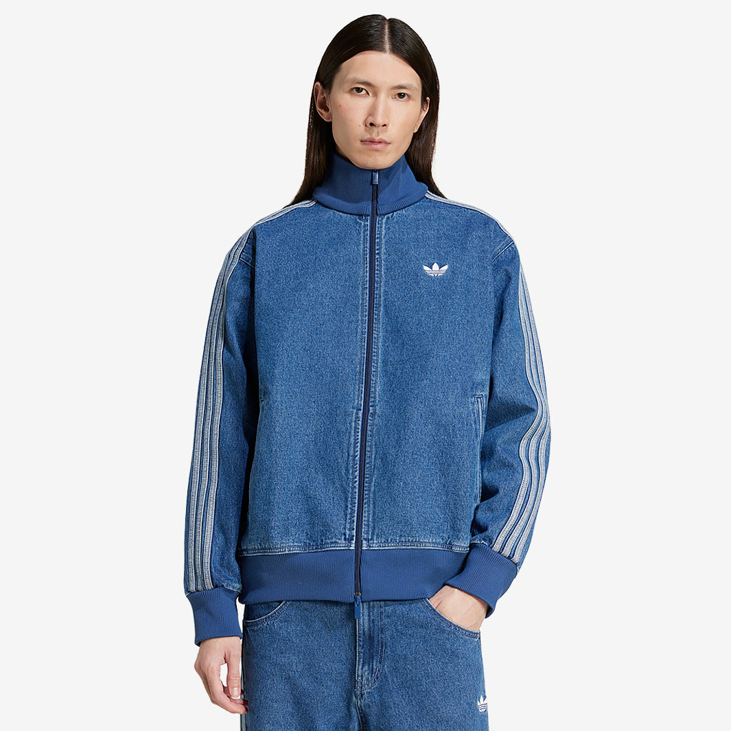 トップス Adicolor Denim Firebird Track Top Blue adidas Originals Adicolor Denim Firebird Track Top - Medium Blue