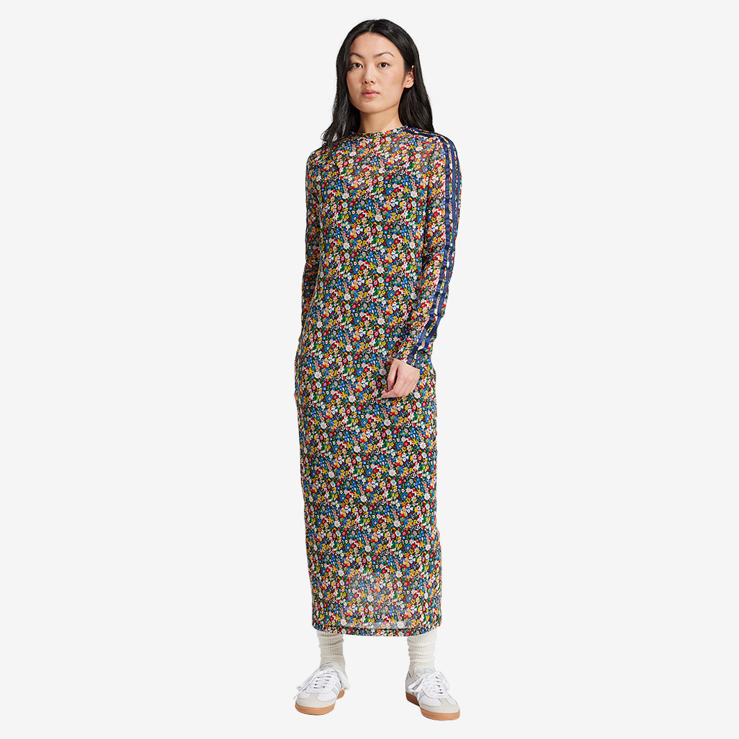 adidas Originals x Liberty London Womens Mesh Maxi Dress - Multi Color/Night Indigo - Dresses