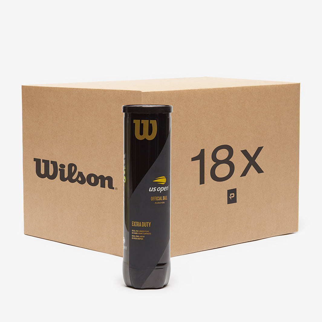 Wilson US Open Extra Duty Tennis Balls (Box of 18 Tubes / 72 Balls