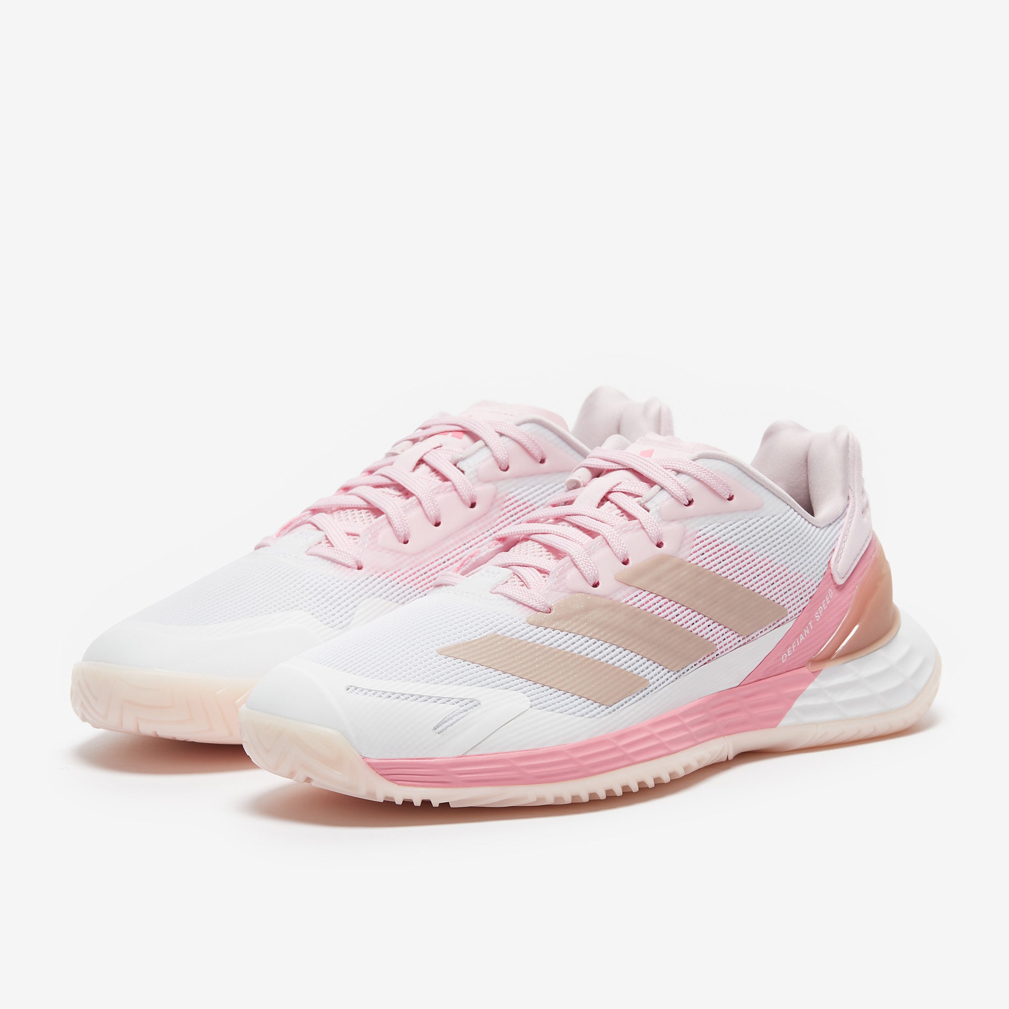 adidas Womens Defiant Speed 2 Tennis Shoes - Ftwr White/Ash Pearl/Bliss Pink 