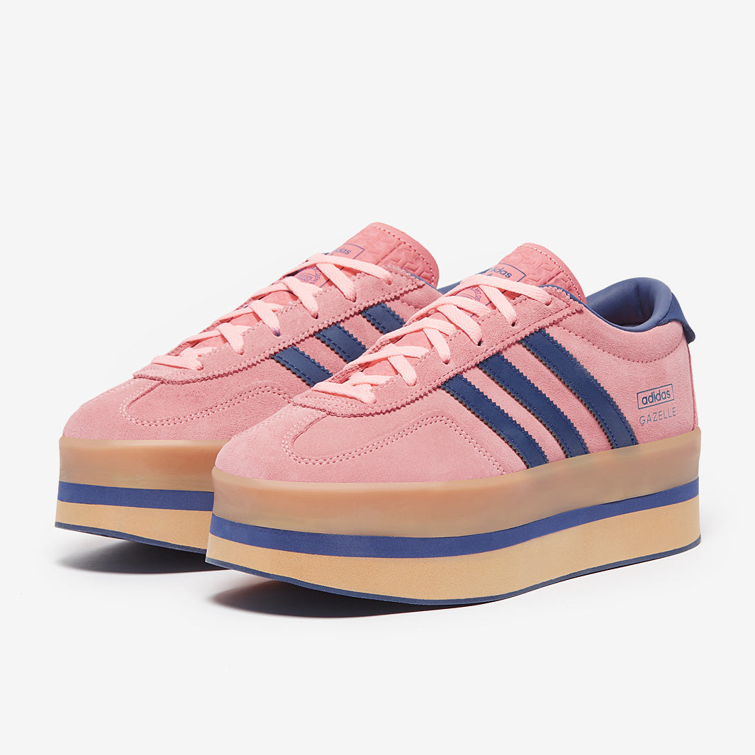 adidas Originals Womens Gazelle Stack - Glow Pink/Blue/Gum - Trainers