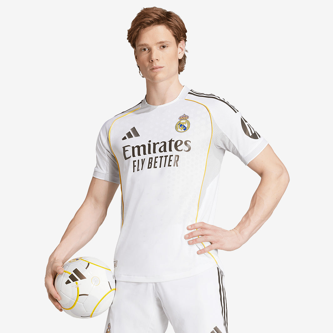 adidas Real Madrid 25/26 Authentic Home Shirt - White - Mens Replica
