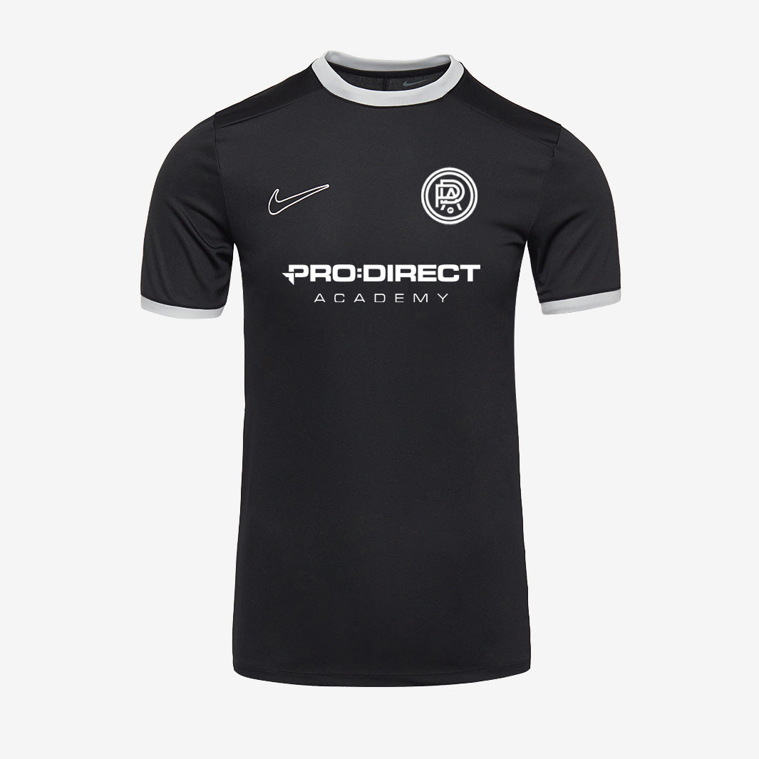 PDA 25-27 - Nike Academy 25 SS Training Shirt - Black/Wolf Grey