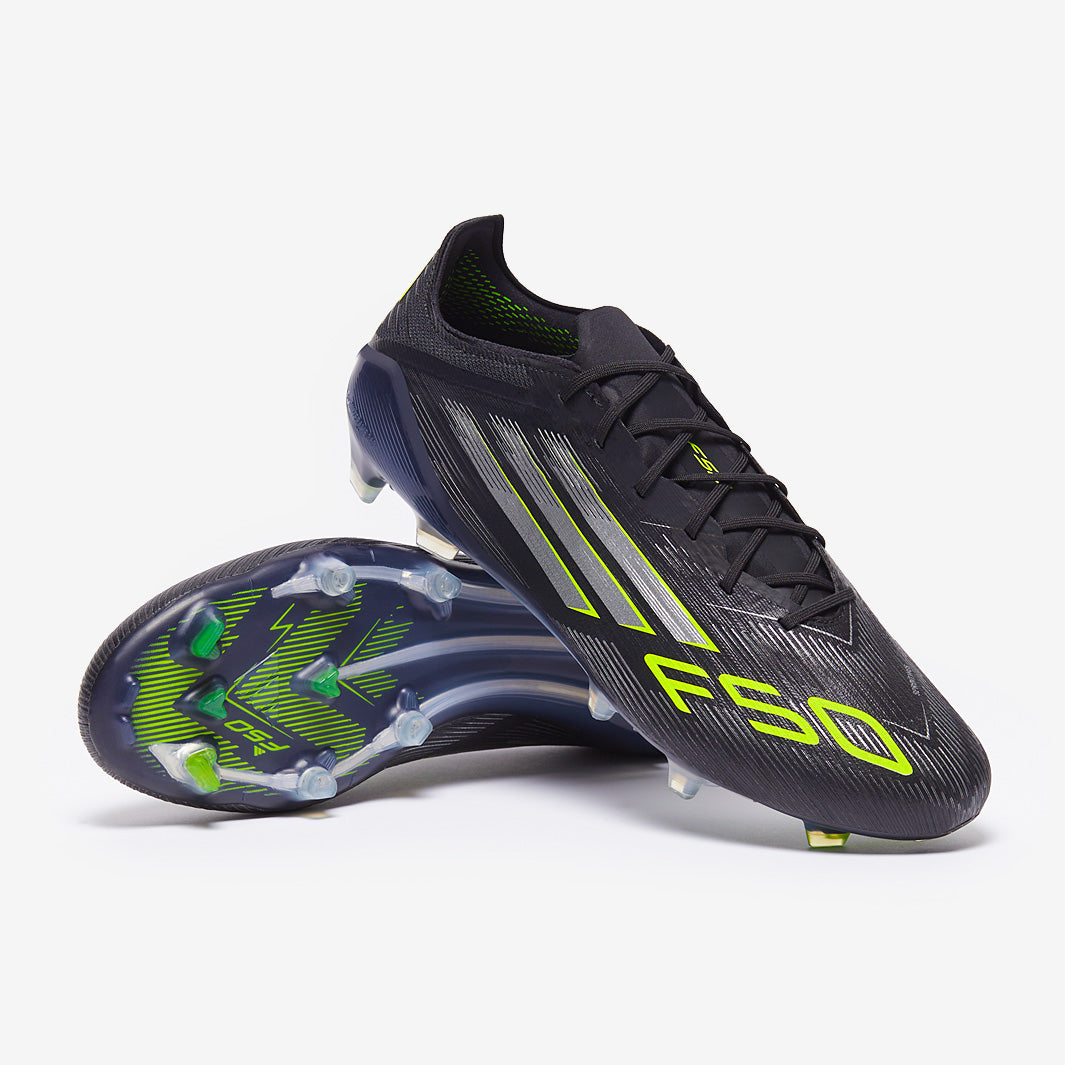 adidas F50 Elite Firm Ground - Core Black/Iron Met./Lucid Lemon