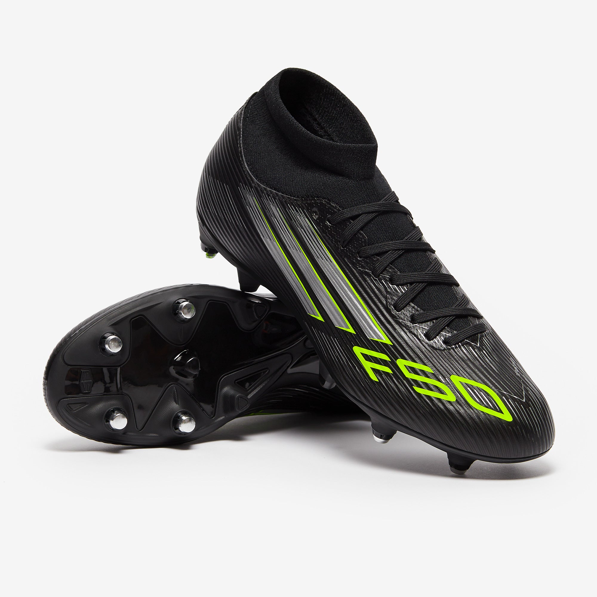 adidas F50 League Mid Soft Ground - Core Black/Iron Met./Lucid