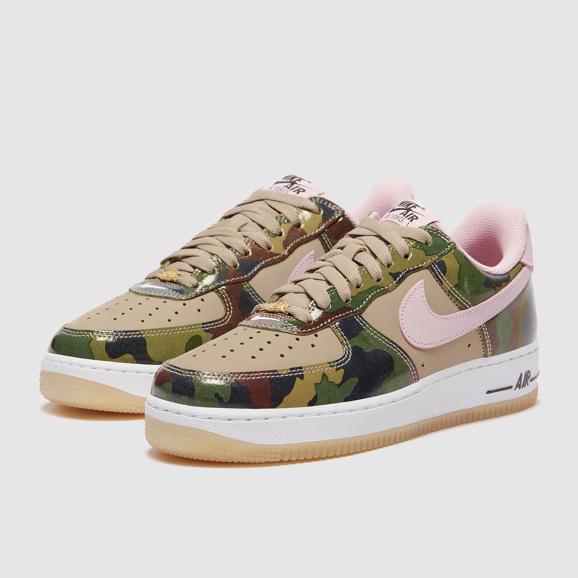 Nike Sportswear Air Force 1 Low Retro - Desert Khaki&frasl;Pink Foam&frasl;Black&frasl;White  - Trainers - Mens Shoes