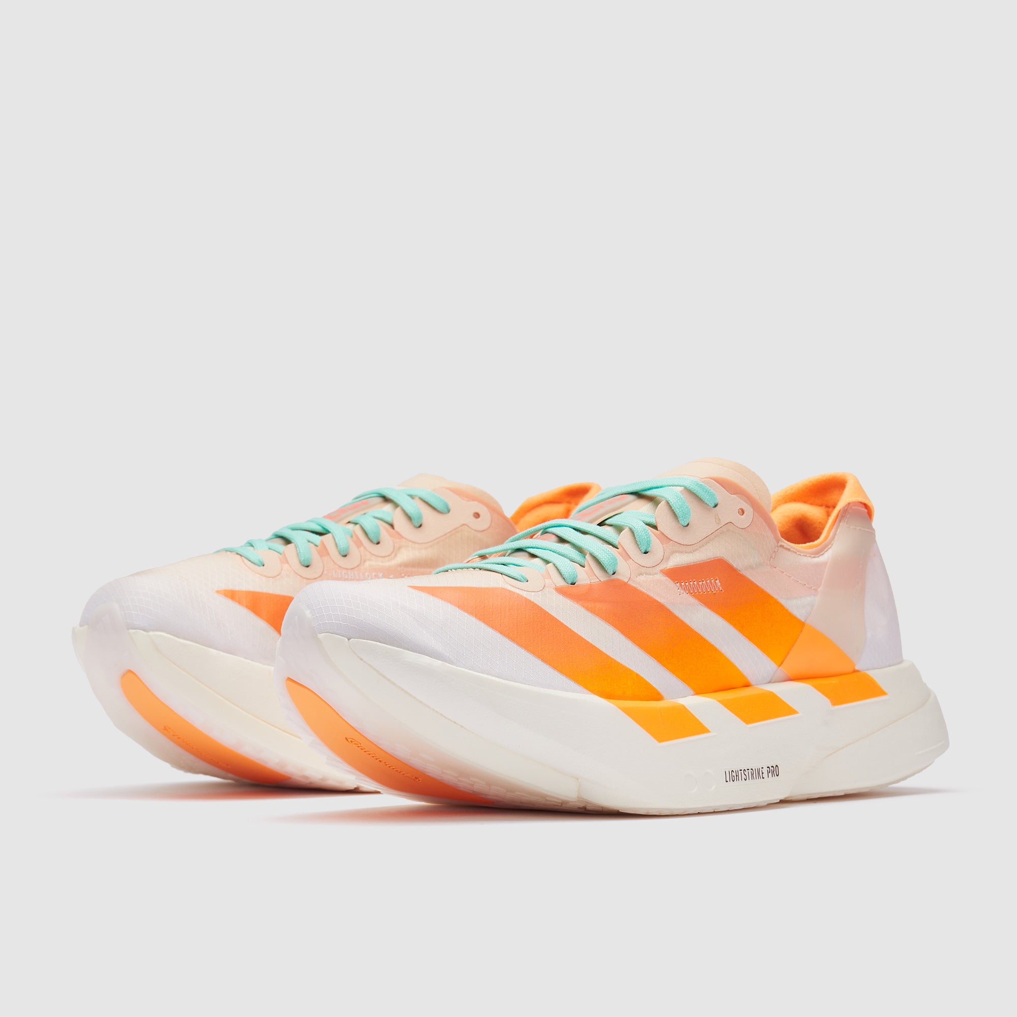 adidas Womens adizero adios Pro 4 - Crystal Sand/Flash Orange/Flash Aqua