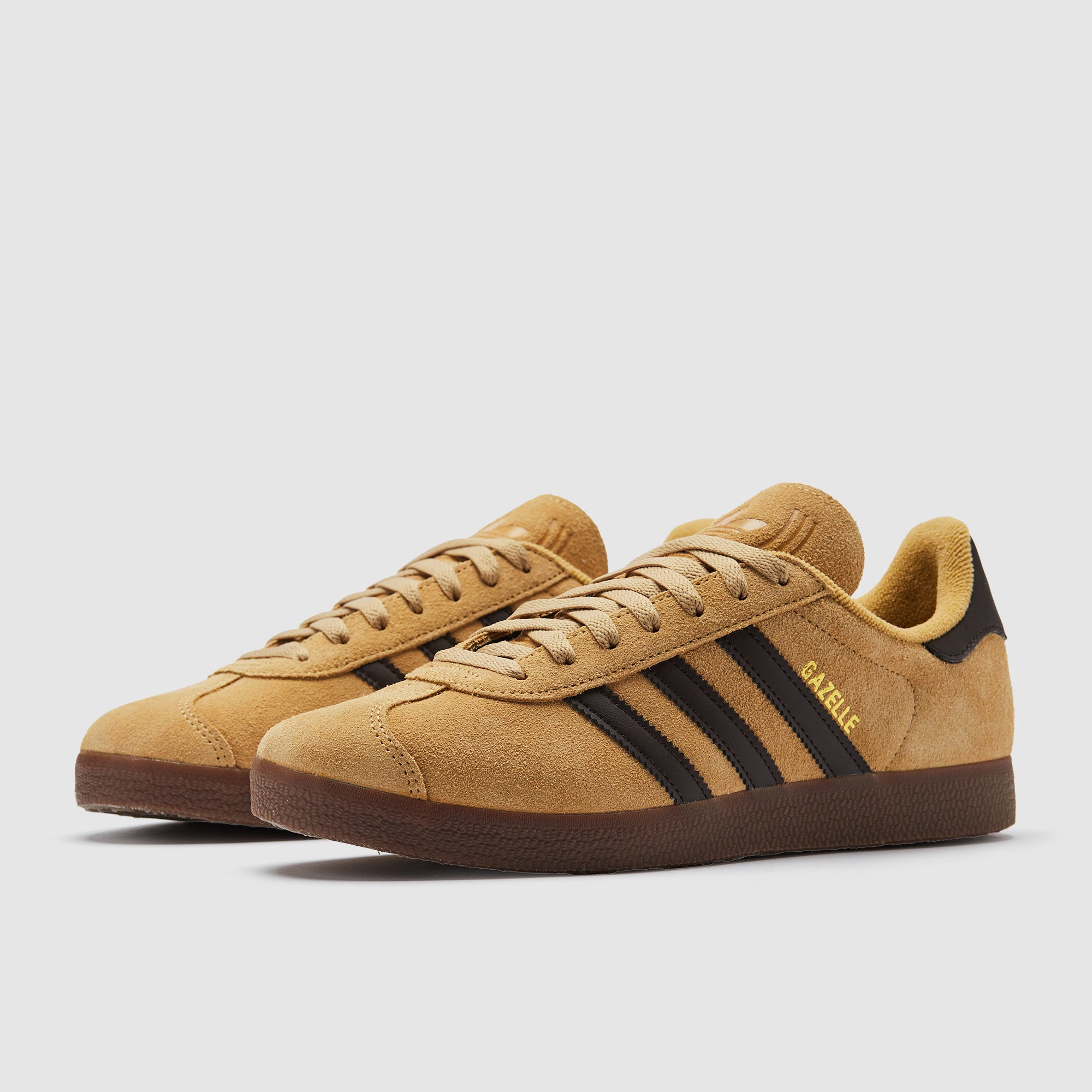 adidas Originals Gazelle - Golden Beige/Dark Brown/Gold Metallic -Trainers  - Mens Shoes