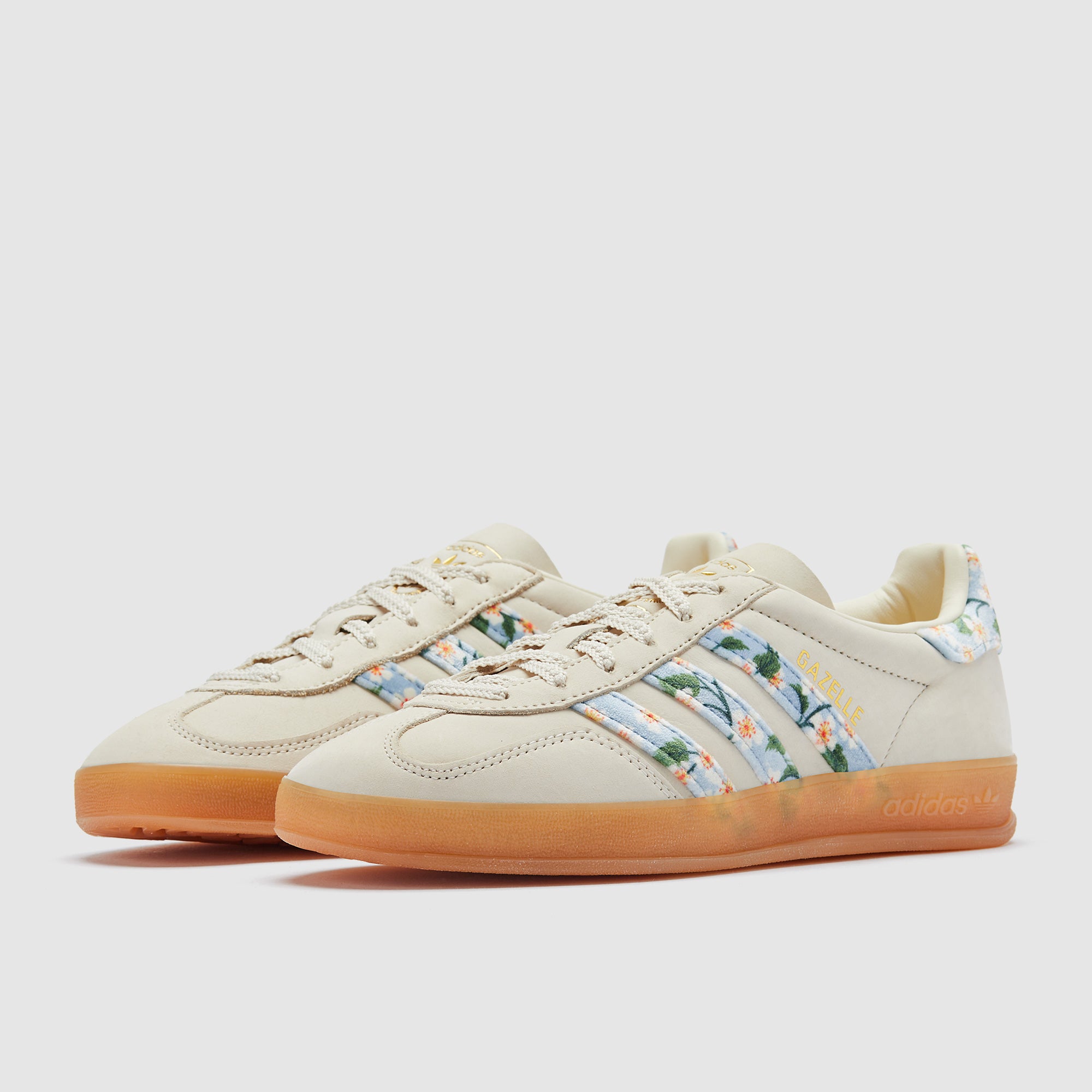 adidas Originals Womens Gazelle Indoor - Cream White/Gold Metallic/Tactile  Blue - Trainers