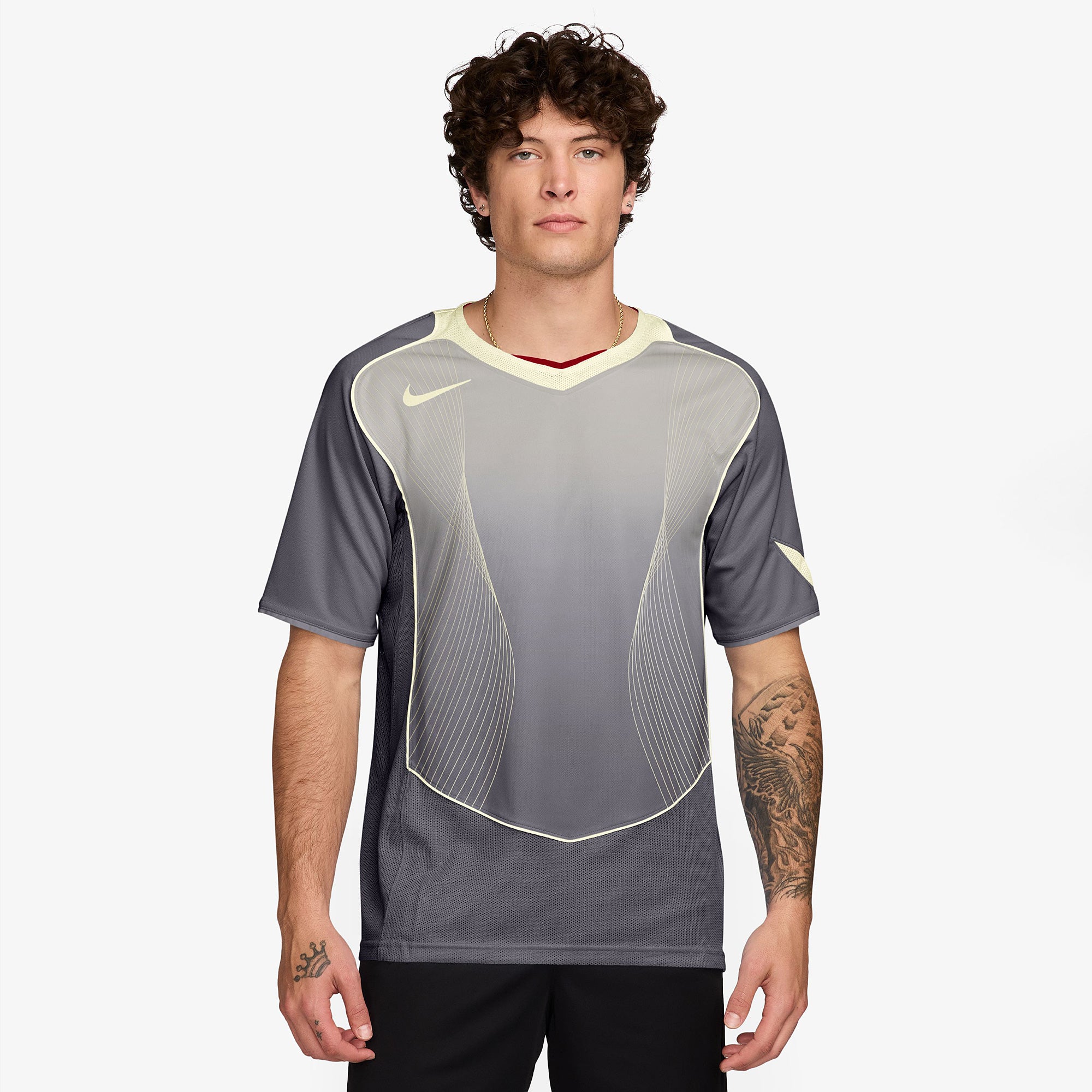 Nike Dri-FIT Total 90 Shirt - LT Graphite/Sail/Gym Red/Gym Red