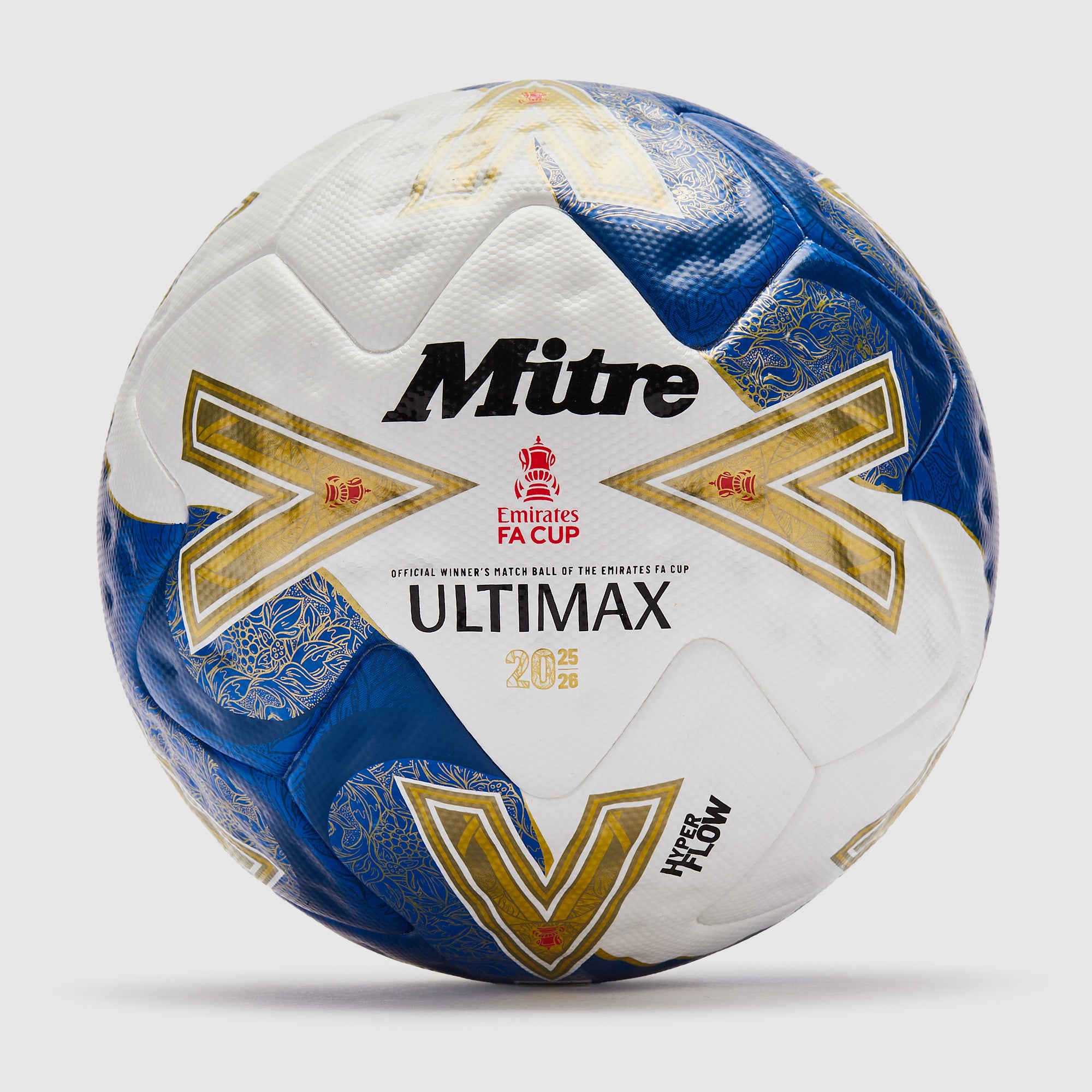 Mitre FA Cup 25/26 Winners Ultimax Pro Football - White/Gold/Blue