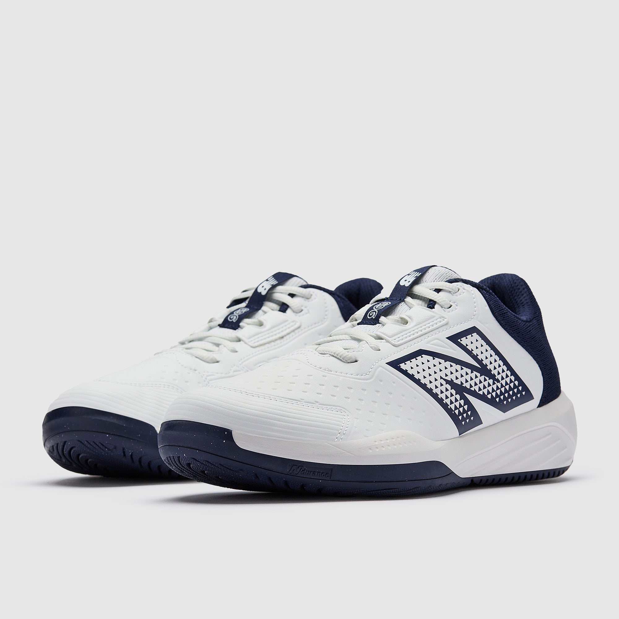 New Balance 696 Tennis Shoes - White/Lighter Team Navy - Mens Shoes